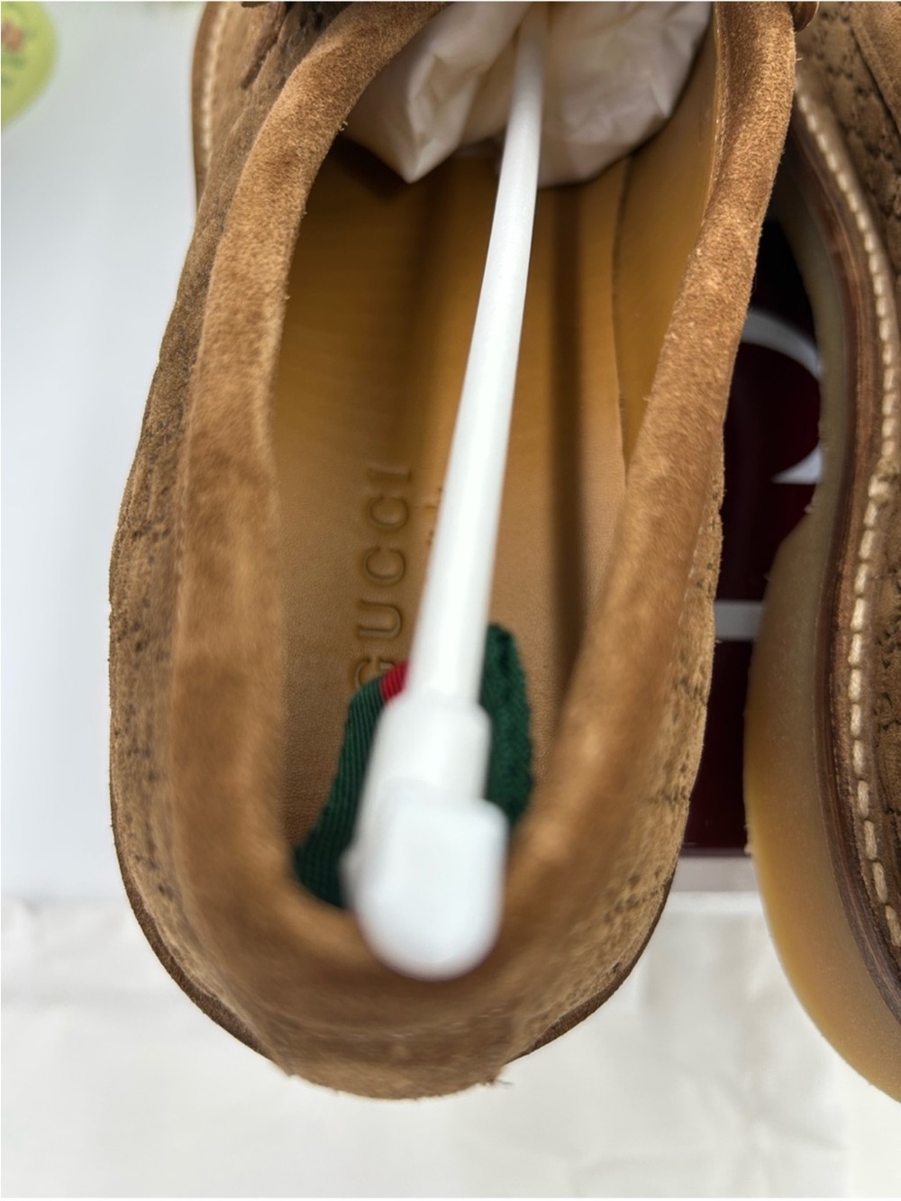 Men’s Gucci GG monogram web loafers size 11 fits 11.5 US made in Italy - Picture 6 of 9